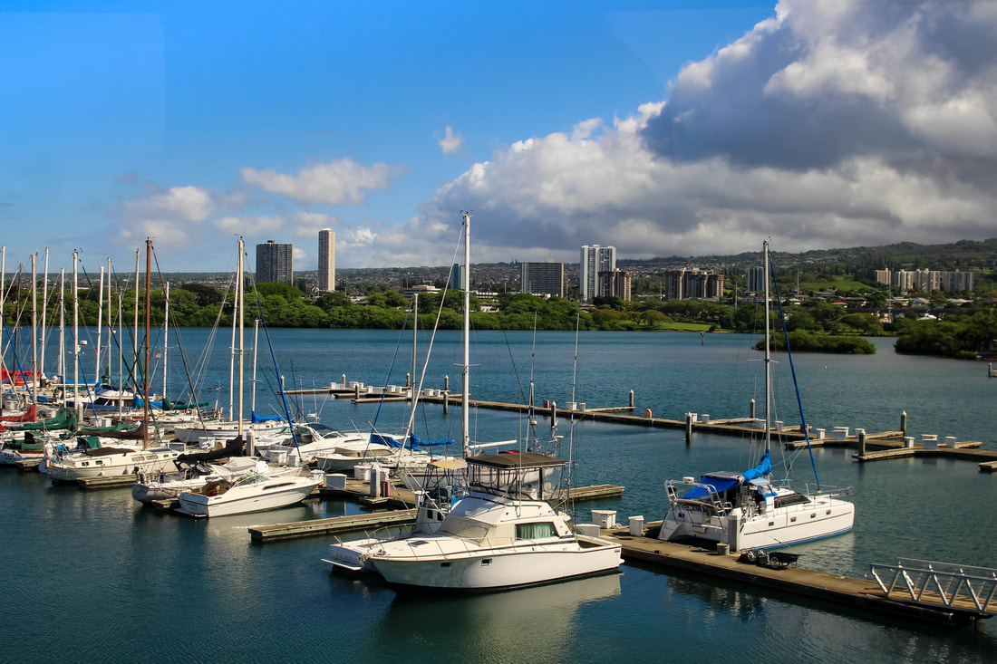 Marina near Pearl Harbor on Oahu