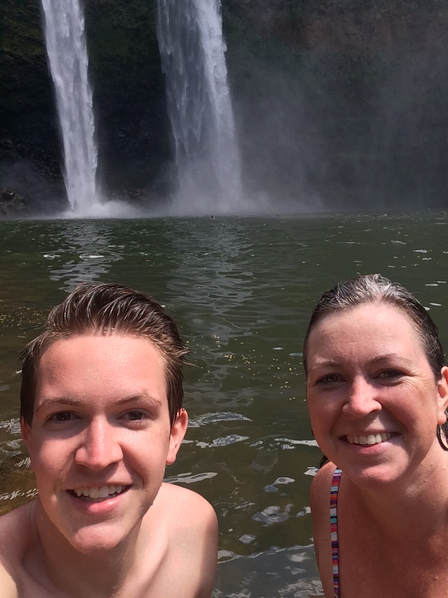 Swimming in Wailua Falls